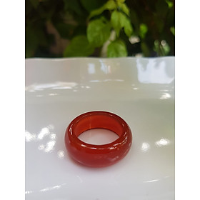 Chiếc Nhẫn Nam Đá Mã Não Đỏ Đỏ Cam Trơn Size 19mm x cao 9mm x Dầy 4mm Mệnh Hỏa Thổ ạ Ni nhẫn 19mm các anh đeo ngón cái hay bất kỳ ngón tay nào ni lọt vừa tay là 19mm đỏ đỏ cam cho may mắn cả năm ạ