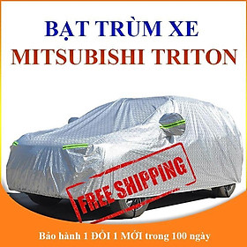 Bạt che phủ xe ô tô 5 chỗ bán tải Mitsubishi Triton chống nắng mưa, bạt trùm xe ô tô vải dù 3 lớp chống nóng - Vải Tráng Nhôm