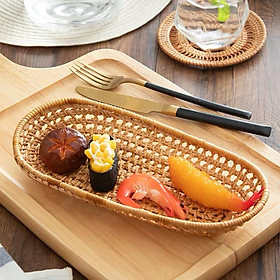Mua Khay mây tre hình bầu dục đựng bánh kẹo  đồ ăn  hoa quả sạch sẽ  tiện lợi hàng thủ công mỹ nghệ Shop Bemiao