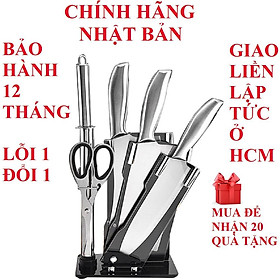 Mua Bộ dao nhà bếp nhật không gỉ kèm khay đựng chính hãng bảo hành 12 tháng