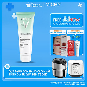 Kem Rửa Mặt Tẩy Tế Bào Chết Ngừa Mụn Kiêm Mặt Nạ Thanh Lọc Vichy Normaderm 3in1 Scrub + Cleanser + Mask 125ml