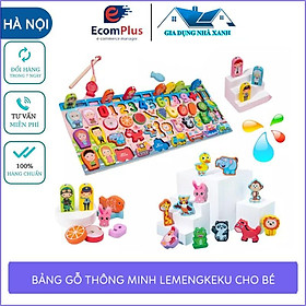 Đồ chơi câu cá gỗ, bộ bảng số gỗ thông minh cho bé Lemengkeku