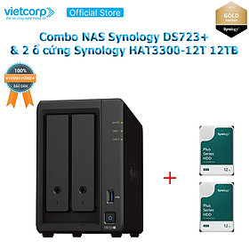 Mua Combo Thiết bị lưu trữ NAS Synology DS723+ và 2 Ổ cứng Synology HAT3300-12T Hàng Chính Hãng