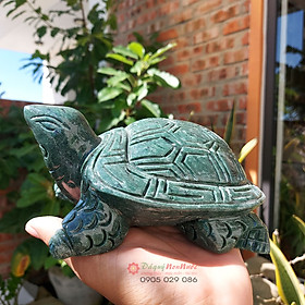 Tượng rùa phong thủy đá ngọc Ấn độ 15cm