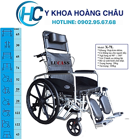 Xe Lăn Nằm Đa Năng cao cấp Lucass X-7L, Khung Nhôm Nhẹ, Bô Vuông