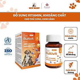 FIVE-MULTIVIT (PLUS) - Bổ Sung Siêu Vitamin Và Khoáng Chất Cho Thú Cưng, Chim Cảnh_Fivevet