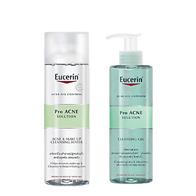 Bộ Chăm Sóc Da Mặt Cho Da Mụn (Tẩy Trang Eucerin Micellar Water 200ml Và Gel Rửa Mặt Eucerin Cleansing Gel 200ml)