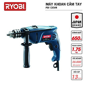 Máy khoan cầm tay đa năng điện 650W RYOBI (KYOCERA)- PD-130VR