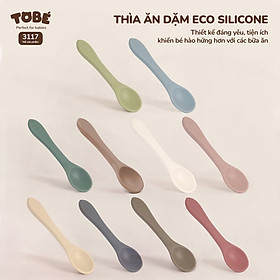 Thìa Ăn Dặm Eco Silicone- Hàng cao cấp nhập khẩu Hàn Quốc thiết kế bo tròn nhẵn mịn siêu an toàn và tiện lợi cho bé