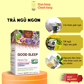 Hình ảnh Trà ngủ ngon GoodSleep SACHS TEA 1773 giúp dễ ngủ, an thần, giảm stress, tốt cho tim mạch thành phần thảo mộc tự nhiên 16 túi/hộp