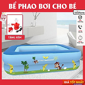 Bể Bơi Cho Bé Bể Phao Bơi Gia Đình 1m15, 1m3, 1m5, 1m8, 2m1, 2m5, 2m6, 2m9, 3m8 Hoạ Tiết Và Trơn Loại 2 Tầng Và 3 Tầng Thành Cao Có Đế Chống Trượt - Bể bơi kèm bơm điện - Bể 2 tầng hoạ tiết 1m15