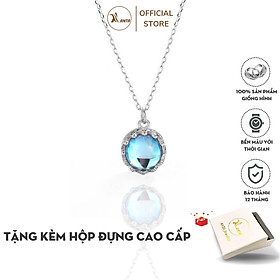 Dây chuyền bạc mặt tròn ngọc xanh đơn giản đẹp xuất sắc  ANTA Jewelry - ATJ9004