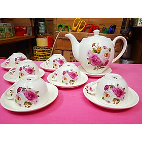 BỘ ẤM CHÉN PHA TRÀ MÙA XUÂN - GỐM SỨ CAO CẤP