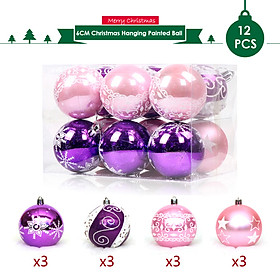 Christmas Hanging Ball Painted Ball 6cm 12PCS for Xmas Ornaments Christmas Tree Decoration Deco Home Party Daily Use