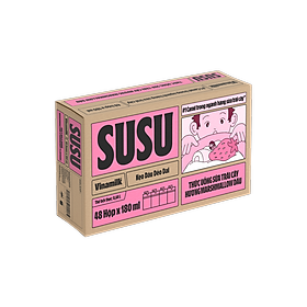 Thức uống sữa trái cây Susu Hương Mashmallow Dâu - Hương Đào Vải Vinamilk Hộp 180 ml