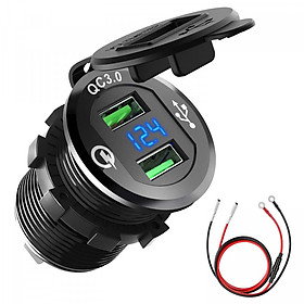 Đầu Sạc Nhanh USB Qc3.0 Bằng Kim Loại Cho Xe Hơi/Xe Máy