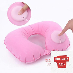 Mua Gối hơi gối kê cổ chữ u tự động bơm tựa đầu để ngủ văn phòng du lịch đi ô tô xe hơi máy bay có nút cài