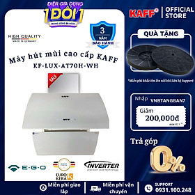 Máy hút mùi kính vát cong dạng TV cảm ứng _ điều khiển từ xa 700mm KAFF KF_LUX_AT70H_WH Tặng bộ lọc than thay thế _ Hàng Chính Hãng