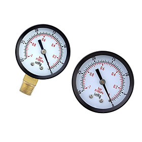 2Pcs Dial Pressure Gauge Vacuum Manometer For Air Compressor Water Oil Gas Bottom / Rear Mount