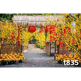 Mua Tranh vải decor / Thảm vải treo tường / Thảm vải chụp ảnh chủ đề Tết (mã T835)