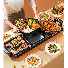 Mua Bếp lẩu nướng điện  nồi lẩu có thể tách rời cao cấp 220V 2 In 1 Household Electric Grill Hot Pot