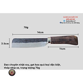 Dao thái thịt, gọt hoa quả thép nhíp xe, trọng lượng 70g