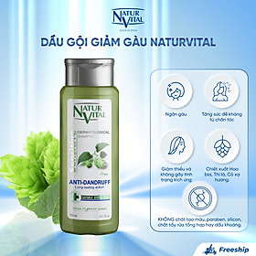 Dầu Gội Ngăn Ngừa Gàu NaturVital Sensitive Anti-Dandruff Chiết Xuất Hoa Bia, Quả Thì Là & Cỏ Xạ Hương Dịu Nhẹ Da Đầu, Giúp Tăng Đề Kháng Chân Tóc (300ml)