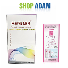 Bao Cao Su Mỏng Size Nhỏ 49mm Kéo Dài Thời Gian Quan Hệ Power Men Tighter Longer Ultrathin (Hộp 12 Chiếc) + Tặng Gel Gói Jex Nhật - Hàng Chính Hãng 100% - Che Tên Sản phẩm