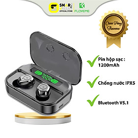 Tai nghe không dây FLOVEME TG02 TWS 5.0 Bluetooth chống nước - Âm thanh Hifi - Hiện thị pin điện tử Âm thanh nổ