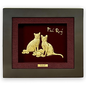 Mua Tranh Vàng 24K PRIMA ART - Mèo Giữ Của - Kích thước 18 x 20 cm - CGS-0411-22