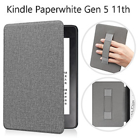 Bao Da Cover Cho Máy Đọc Sách Kindle Paperwhite Gen 5 11th 2021 Da Nhám Chống Vân Tay Có Quai Cầm