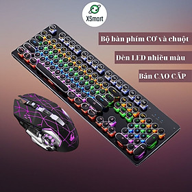 COMBO Bàn phím cơ và chuột XSmart kèm tai nghe chụp tai headphone máy tính laptop pc có LED Đổi Màu T907+V5 Tia sét+Q9 7.1 - Hàng Chính Hãng