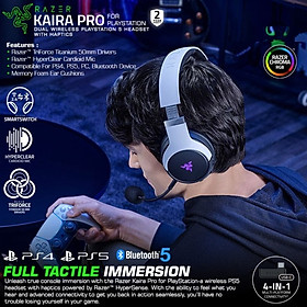 Tai nghe không dây choàng đầu Razer Kaira Pro HyperSpeed-Licensed PlayStation 5 Wireless Gaming Headset_Mới, hàng chính hãng