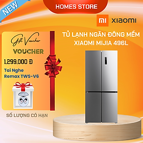 - Tủ Lạnh Xiaomi Mijia 496L 4 Cánh – Siêu TIết Kiệm Điện Có Ngăn Đông Mềm Khử Khuẩn 99,99% Tiết Kiệm Điện Kết Nối App Xiaomi - Hàng Nhập Khẩu