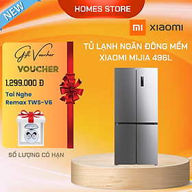 Mua  Hàng Cồng Kềnh Chỉ Giao Ngoài  - Tủ Lạnh Xiaomi Mijia 496L 4 Cánh – Siêu TIết Kiệm Điện Có Ngăn Đông Mềm Khử Khuẩn 99 99% Tiết Kiệm Điện Kết Nối App Xiaomi - Hàng Nhập Khẩu