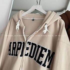 Áo khoác nỉ bông xịn ARP nón to chùm đầu unisex nam nữ,Áo hoodie khoá kéo Ulzzang chống lạnh giữ ấm thời trang thu dông