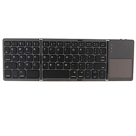 Portable Wireless Folding Keyboard Bluetooth 3.0 Foldable Touchpad black