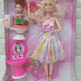 Búp bê barbie+bồn cầu+bồn rửa mặt+dép 0060BB94
