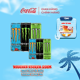 Hộp 6 Lon Nước Tăng Lực Giải Khát Monster Mix 3 vị Monster Energy, Monster Ultra Paradise, Monster Mango Loco 355ml/Lon Sale 6.6 Coca-Cola Official Store