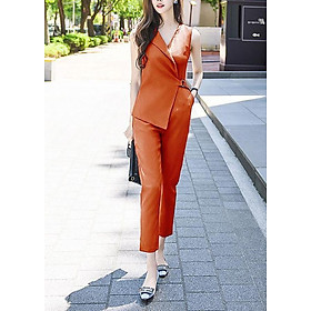 Jumpsuit Dài Đi Phố Kiểu Jumpsuit Công Sở Cách Điệu Eo Sát Nách - Thời Trang Công Sở GOTI 3260