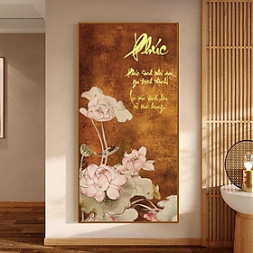 Mua (ẢNH THẬT) Tranh treo tường phúc tâm an tranh hoa sen hồng kèm đinh treo