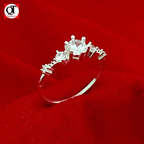 Nhẫn nữ Bạc Quang Thản dáng nhỏ xinh đính đá cao cấp phong cách cá tính chất liệu bạc thật – QTNU77