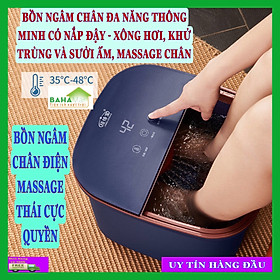 Mua BỒN NGÂM CHÂN ĐA NĂNG THÔNG MINH CÓ NẮP ĐẬY - XÔNG HƠI  KHỬ TRÙNG VÀ SƯỞI ẤM  MASSAGE CHÂN - BỒN NGÂM ĐIỀU NHIỆT  BAHAMAR   sử dụng tia hồng ngoại sưởi ấm giúp cơ khớp tuần hoàn  và sử dụng các con lăn giúp massage bấm huyệt
