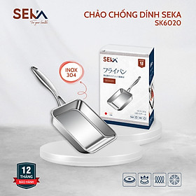 Chảo Inox Chống Dính Seka SK6020 Đáy 5 Lớp, Dẫn Nhiệt Nhanh, Chảo Đa Năng Dùng Cho Mọi Loại Bếp - Hàng Chính Hãng