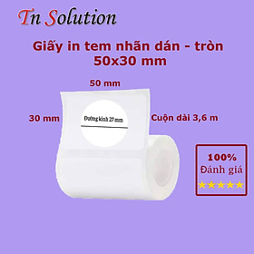 Giấy in nhiệt, tem nhãn dán dạng tròn cho máy in PeriPage, goojprt A8