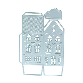 Metal Cutting Dies House Set DIY Build 3D Decorative Stencils Steel Supplies Gift Crafts for Kids Photo Album Christmas Embossing Paper Card
