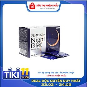 Viên uống Night Diet Orihiro Nhật Bản giúp hỗ trợ giảm cân ban đêm, hỗ trợ làm đẹp da, ngủ ngon, 60 gói x 6 viên/hộp, trong 1 tháng, HÀNG CHÍNH HÃNG