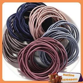 Mua Combo 100 Dây Chun Cột Buộc Tóc Trơn Nhiều Màu - Hàng Loại 1
