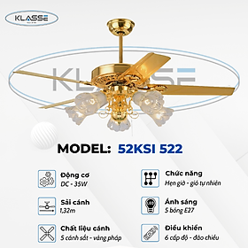 Mua Quạt trần chùm đèn Klasse 52KSI 522 hàng chính hãng