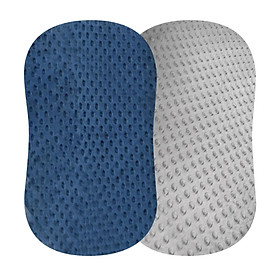 2 Chiếc Bassinet Trang Bị Tấm Vững Chắc Cho Bé Polyester Chăn Ga Gối Moses Giỏ Sơ Sinh Cũi Bọc Nệm Cực Mềm Đa Năng - Blue Grey